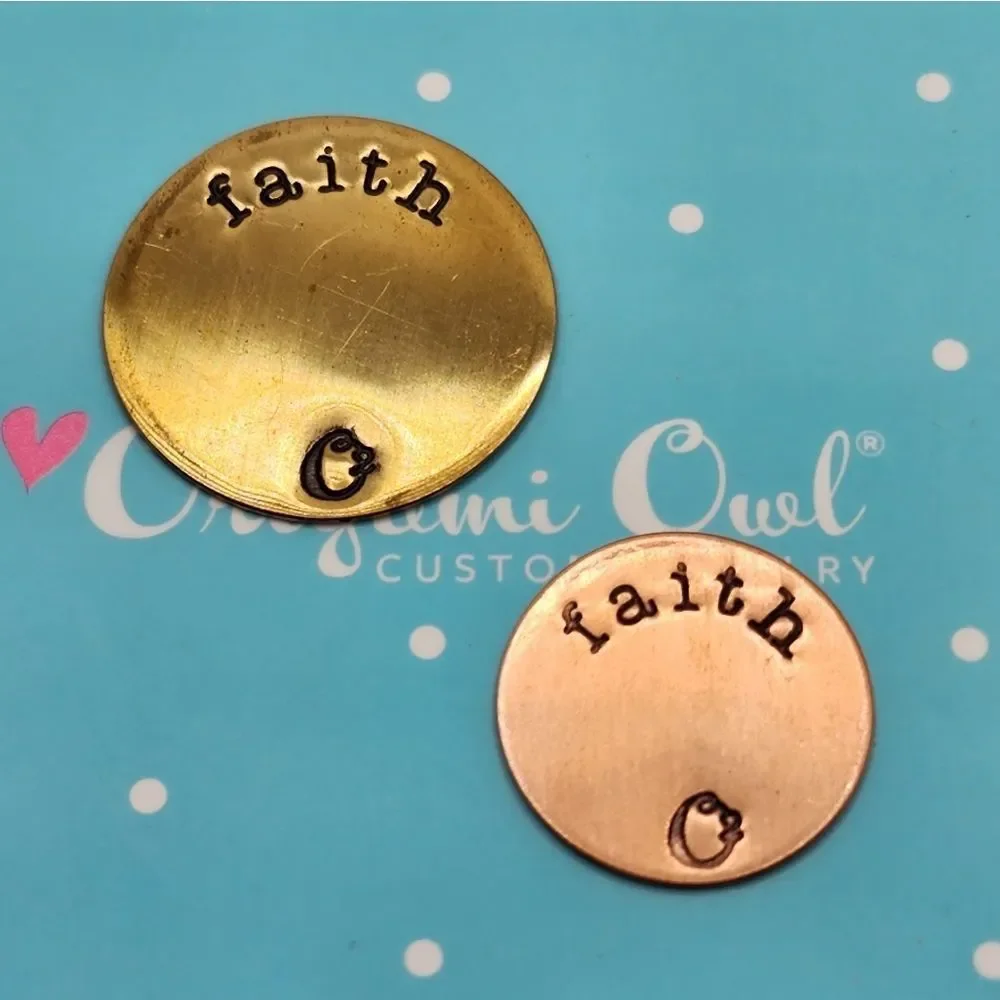 5/$21 🦉 O2 ORIGAMI OWL GOLD OR ROSE GOLD FAITH PLATE FOR LIVING LOCKETS - Picture 4 of 5